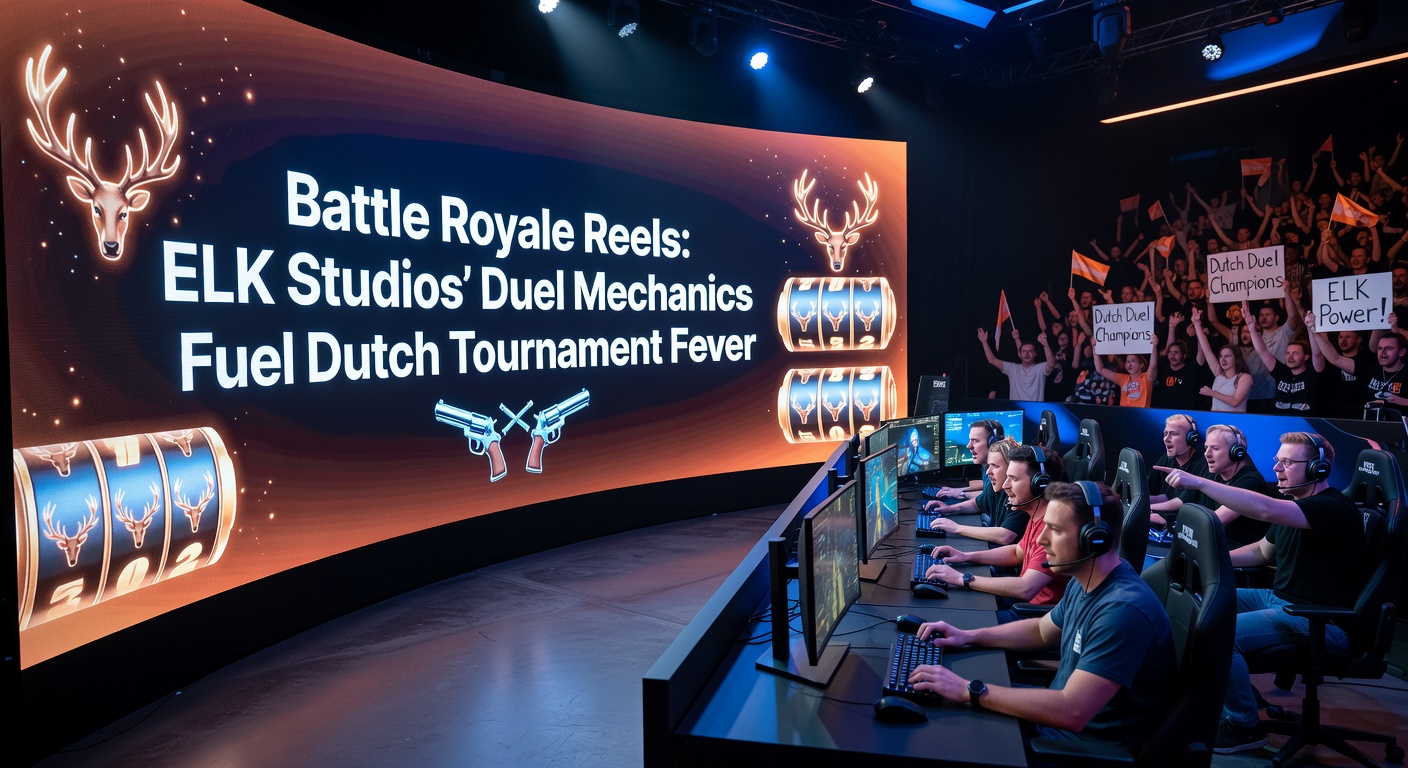 Close-up van duelmechaniek in Battle Royale Reels met spelersleaderboard en multipliergevechten