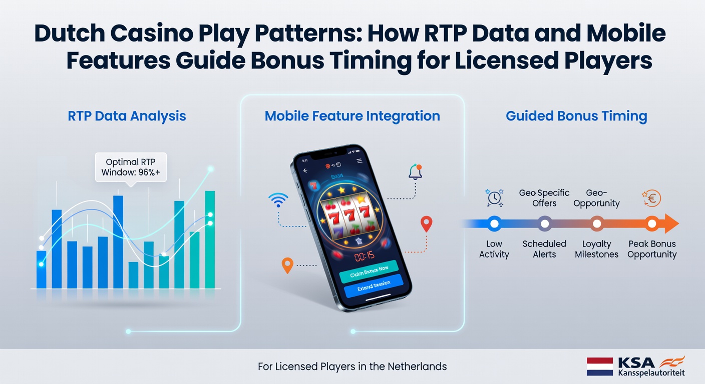 Mobiele casino interface toont RTP statistieken en bonus timing aanbevelingen voor Nederlandse spelers