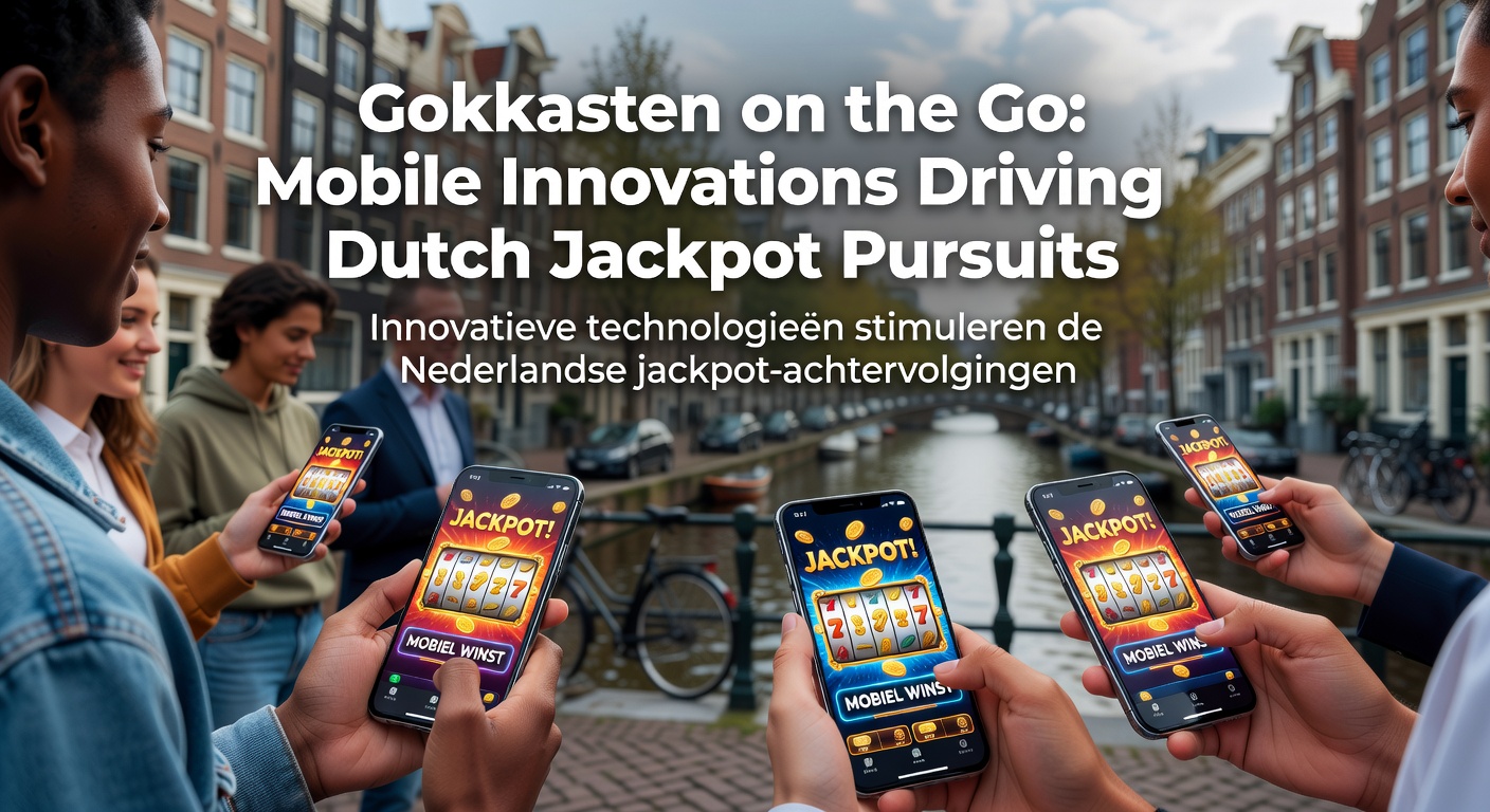 Grafiek met stijgende mobiele gokstatistieken in Nederland, met smartphones en jackpot-iconen
