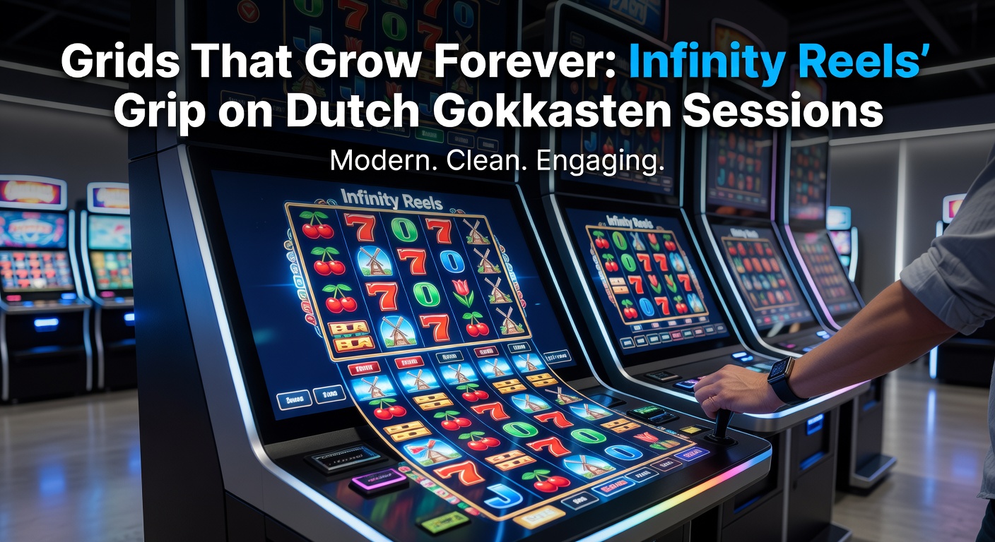 Infinity Reels grid die uitbreidt tijdens een Nederlandse gokkasten sessie, met symbolen die in nieuwe rijen vallen