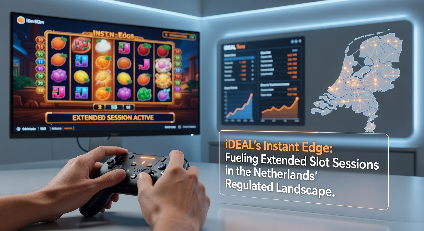 Grafiek met statistieken over sessieduur en stortingsfrequentie via iDEAL in Nederlandse online casino's, met een opwaartse trend in speelduur