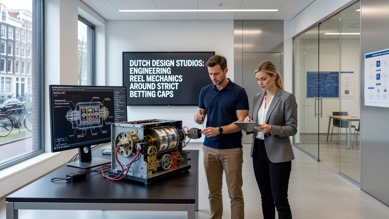 Ontwerpteam dat werkt aan multiplierstructuren voor gokkasten met inzetbeperkingen