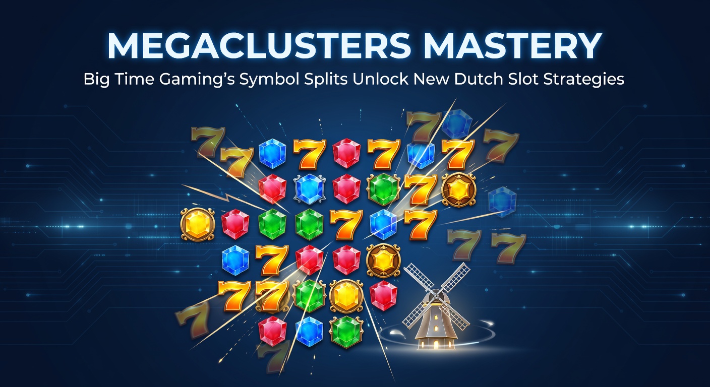 Symbolen die splitsen in Megaclusters van Big Time Gaming, met kleurrijke clusters op een dynamisch speelscherm