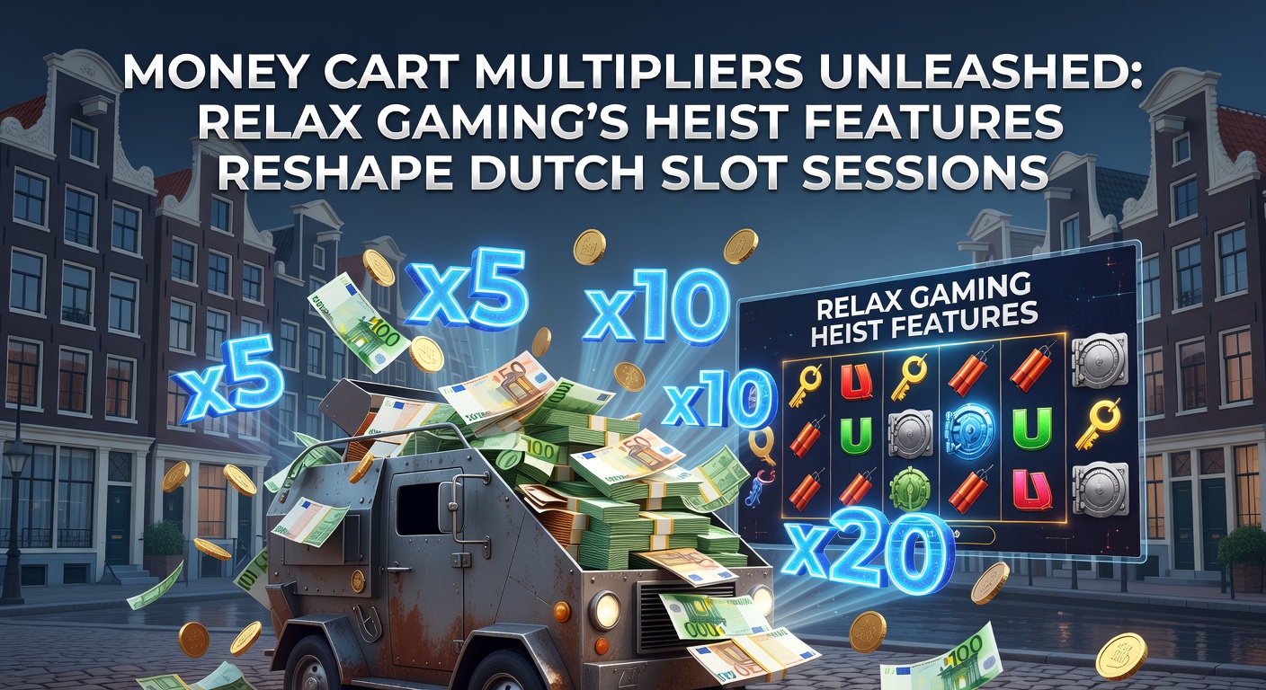 Schermafbeelding van Money Cart slot met exploderende multipliers en overvalthema in actie
