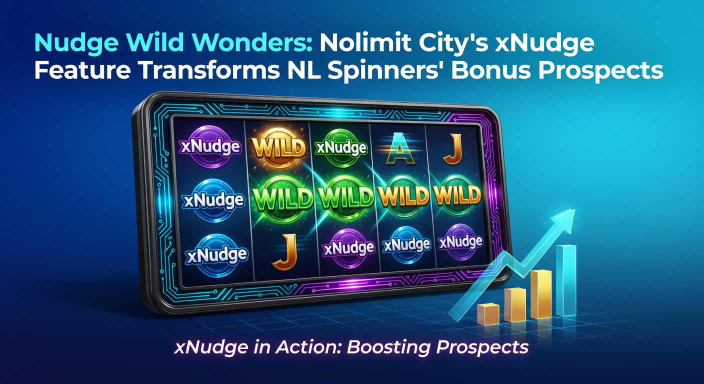 Schermafbeelding van een Nolimit City-slot met actieve xNudge-functie, wild-symbolen nudgen omhoog voor extra winstkansen