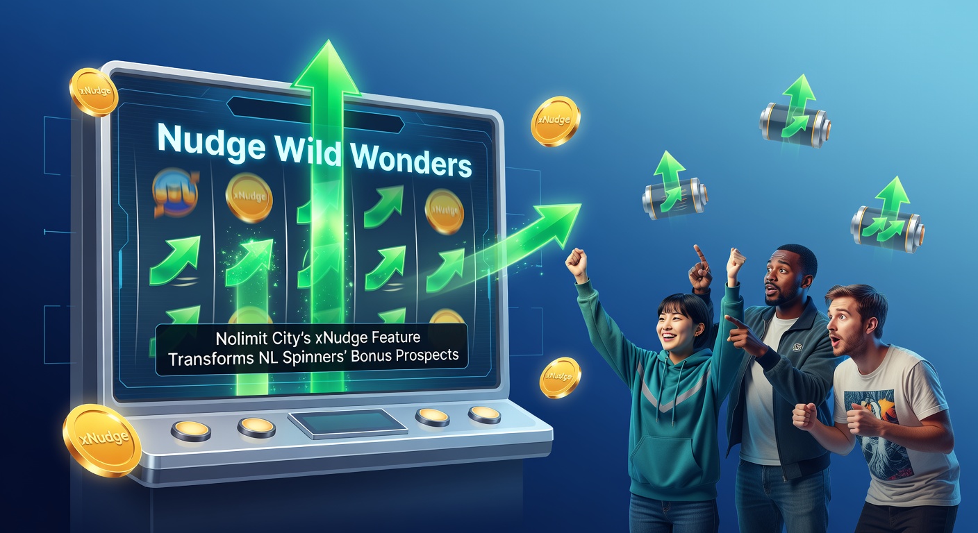 Close-up van xNudge in werking in een Nolimit City-gokkast, met wilds die omhoog nudgen en multipliers activeren