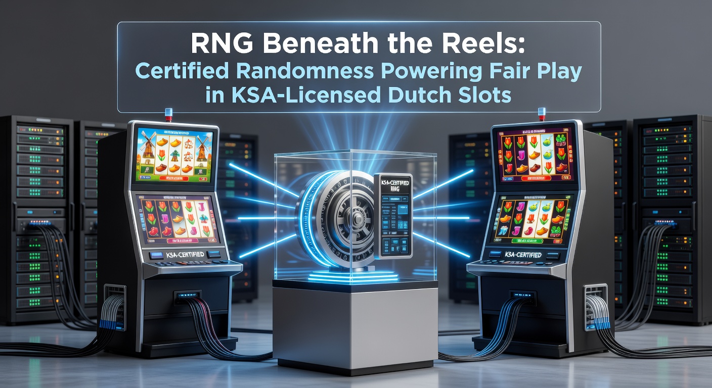 Visualisatie van RNG-algoritmes in actie bij Nederlandse online gokkasten, met rollen die draaien onder een laag van gecertificeerde willekeur