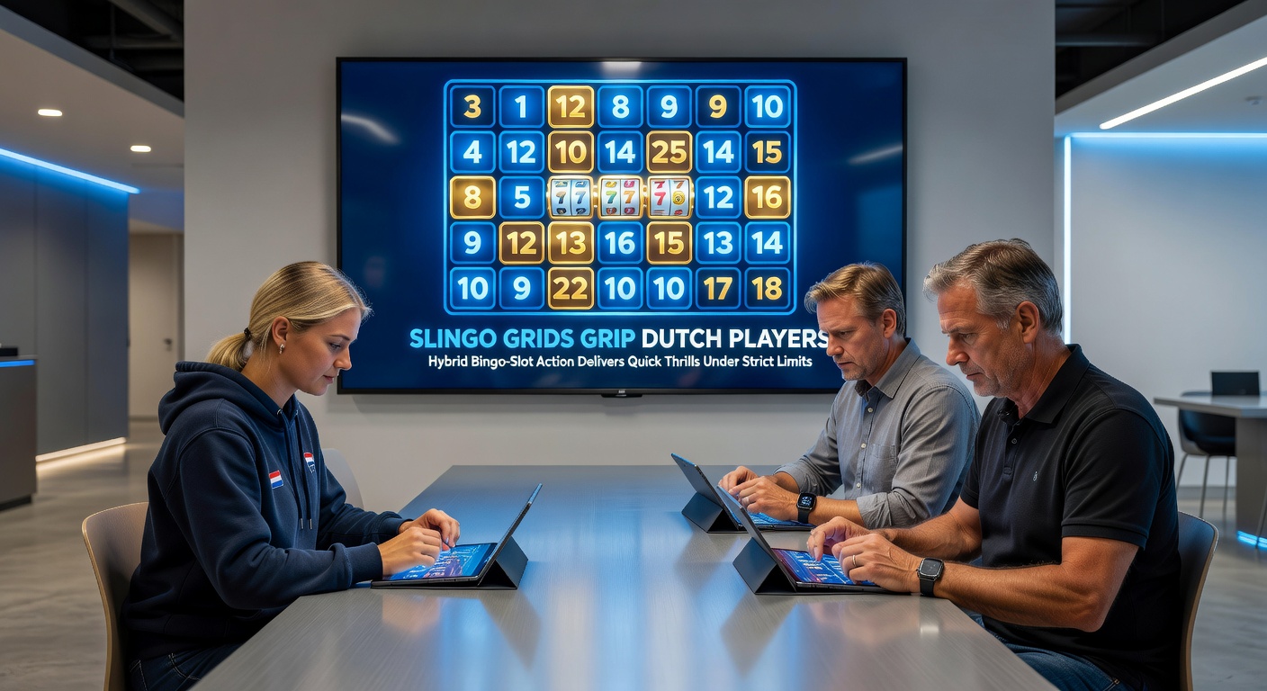 Nederlandse speler interfaced met Slingo bonusronde, multipliers stapelen op het rooster terwijl winlijnen oplichten