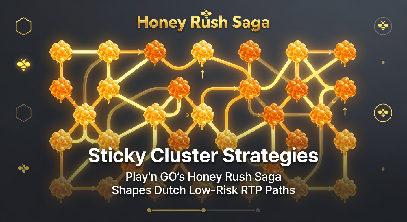 Honey Rush gameplay met sticky clusters en honingraatstructuur in actie op een Nederlandse gokkastinterface