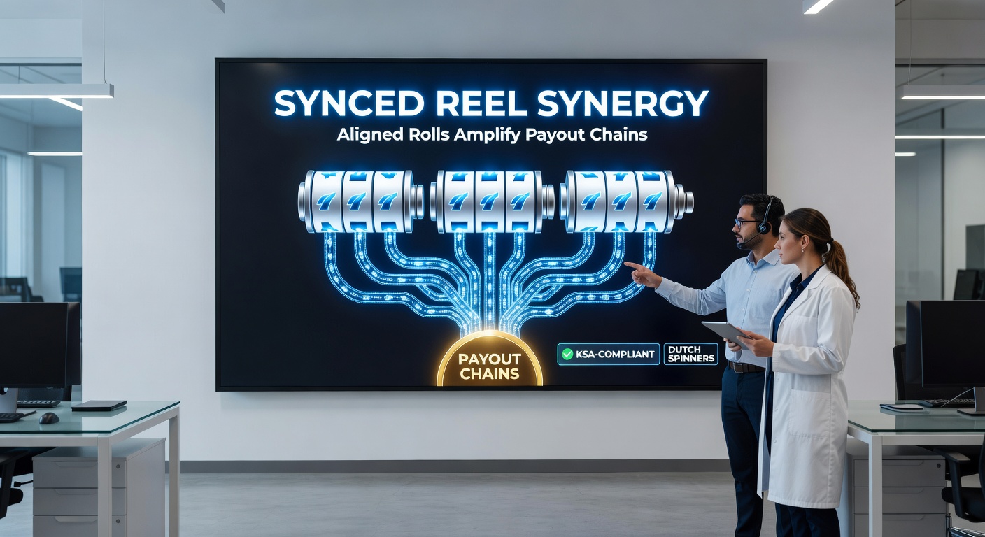 Gesynchroniseerde rollen in actie op een Nederlandse online gokkast, met aligned symbolen die een uitbetalingsketen opbouwen