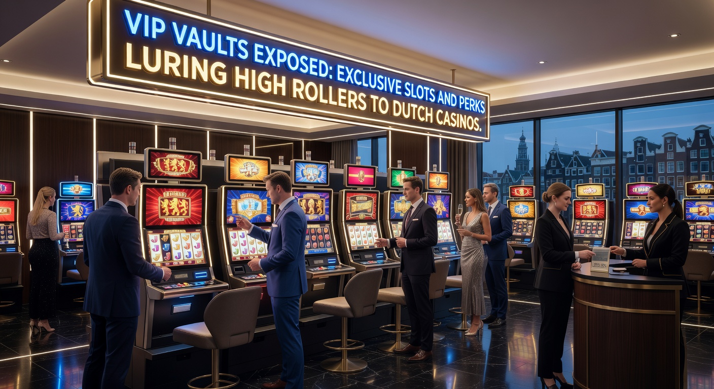 Luxe VIP-lounge interface met high roller perks, cashback iconen en een exclusieve slot met jackpot-teller in een Nederlands casino-app